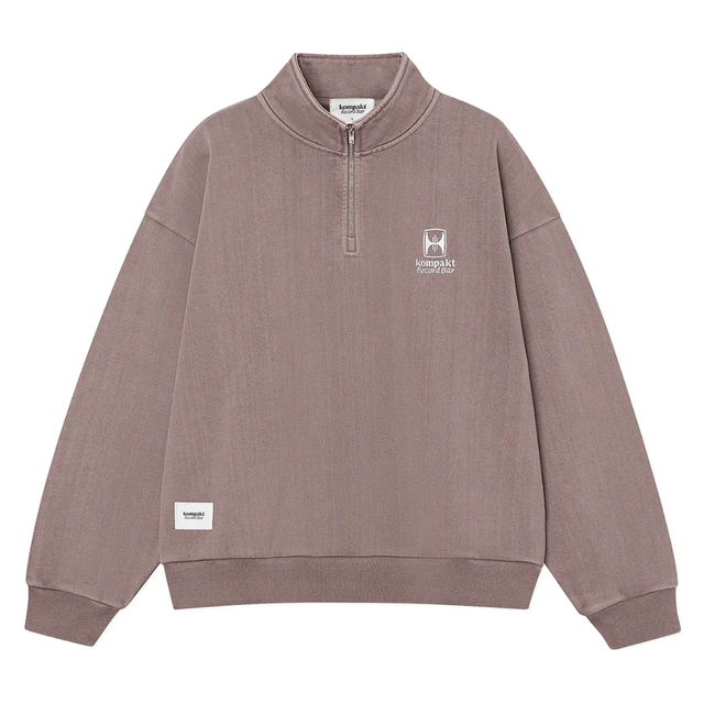 WASHED EMBROIDERED HALF ZIP-UP