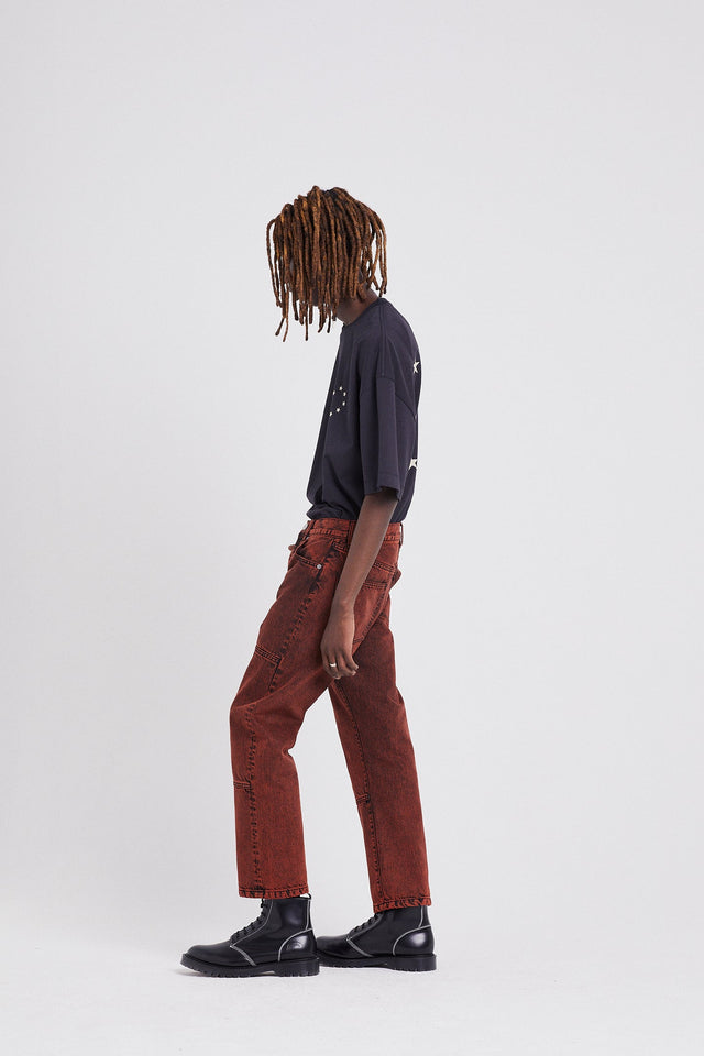 MEN / DENIM PANT CORNER DENIM OVERDYED ORANGE