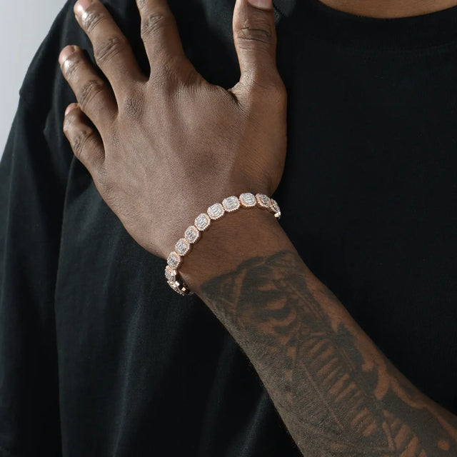APORRO BAGUETTE CLUSTERED TENNIS BRACELET - 8MM