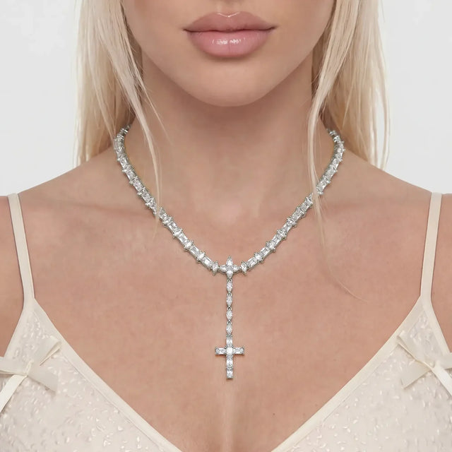 APORRO ICED DIVINE ROSARY NECKLACE