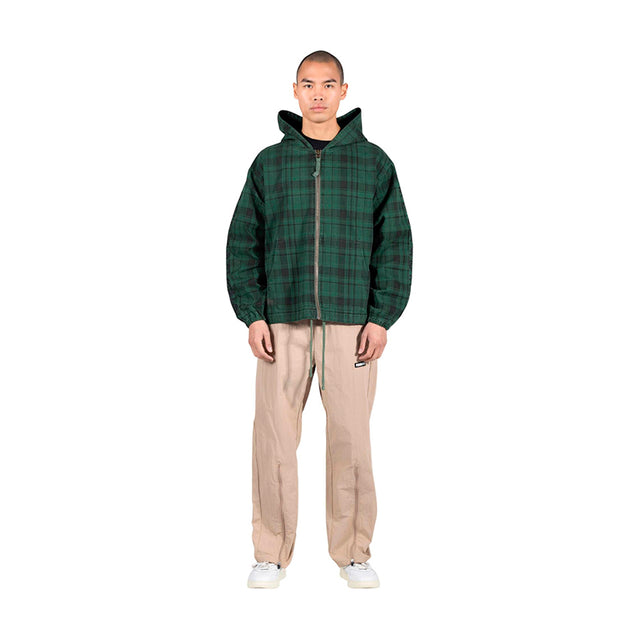 DEDICATE PLAID ZIP PONCHO