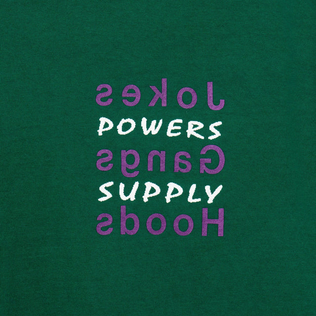 JOKES GANGS HOODS LS TEE DARK GREEN