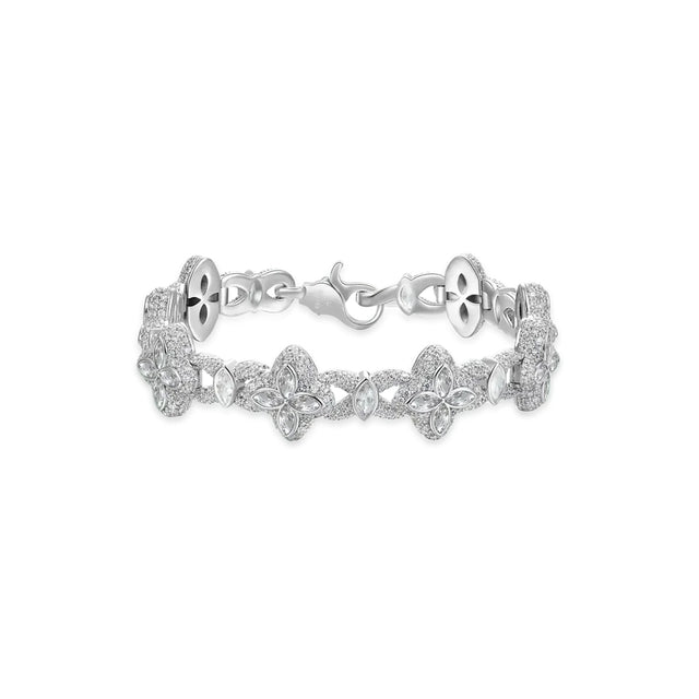 APORRO ICED LUMINOUS CLOVER BRACELET - WHITE DIAMOND