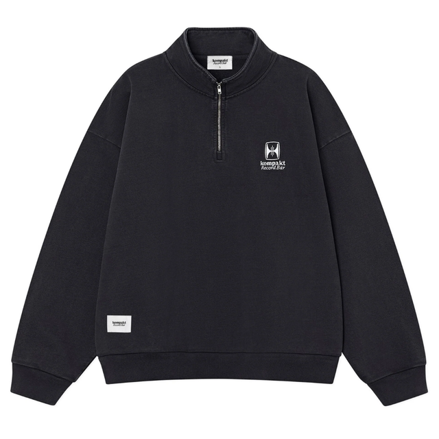 WASHED EMBROIDERED HALF ZIP-UP