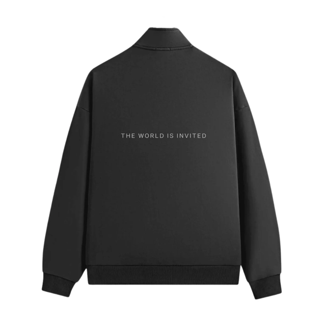 WASHED EMBROIDERED HALF ZIP-UP