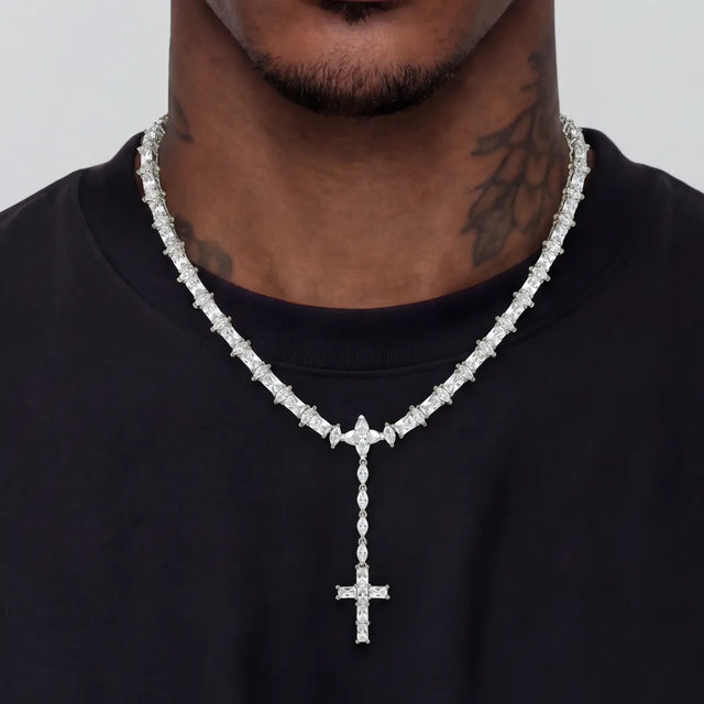 APORRO ICED DIVINE ROSARY NECKLACE