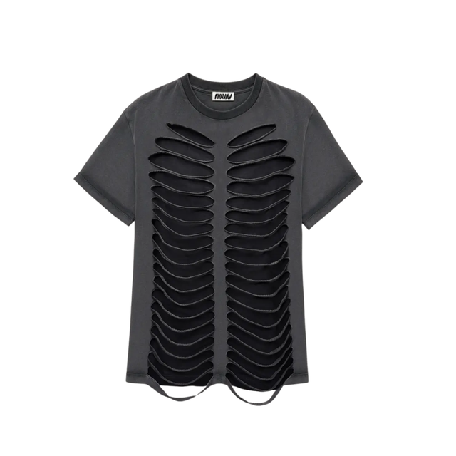 TIGER CUT-OUT DOUBLE LAYER T-SHIRT