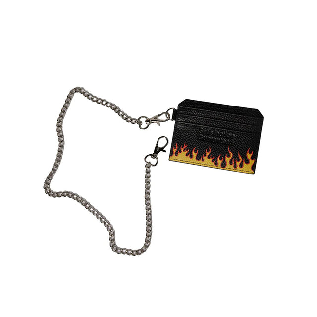 LEATHER CARD HOLDER w/ CHAIN