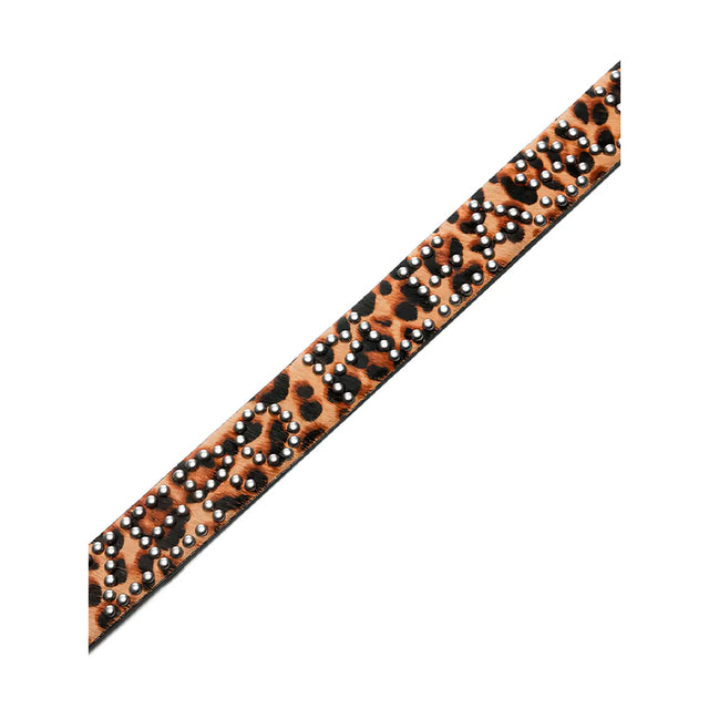 LEOPARD STUDDED BELT