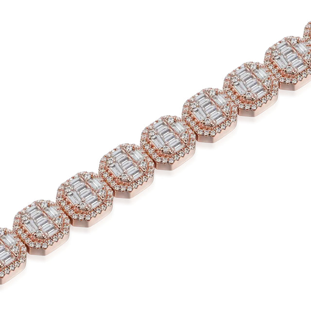 APORRO BAGUETTE CLUSTERED TENNIS BRACELET - 8MM
