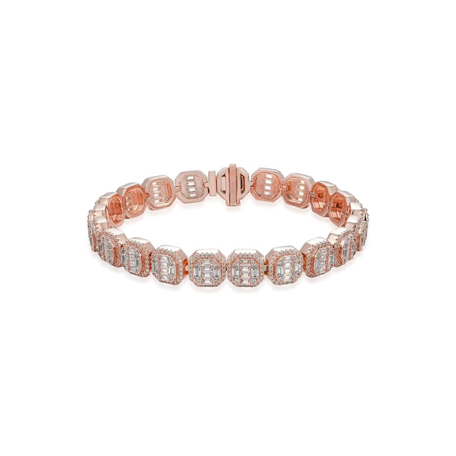 APORRO BAGUETTE CLUSTERED TENNIS BRACELET - 8MM