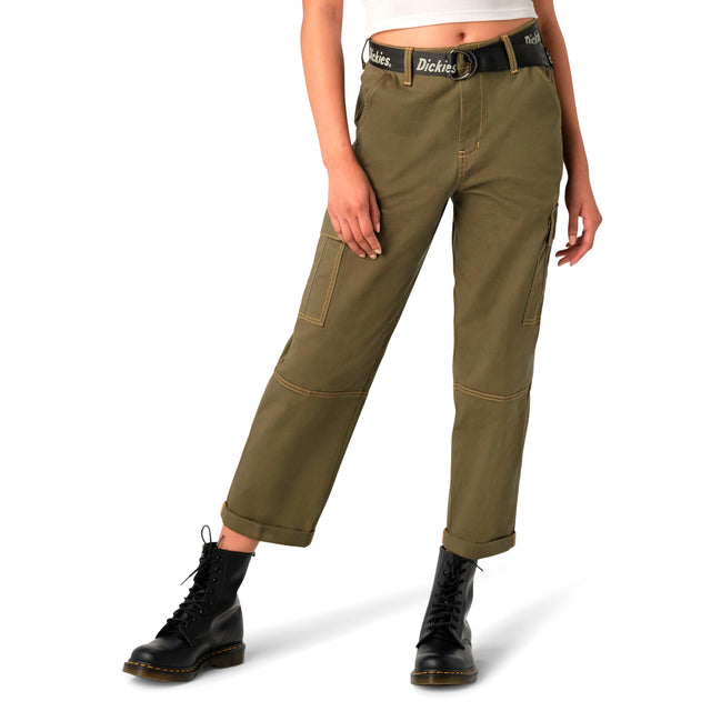 W CONTRAST CROPPED CARGO PANT